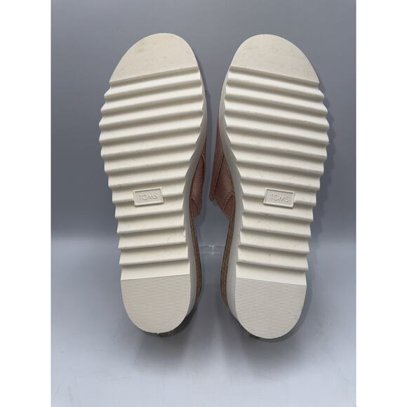 Women's Shoes TOMS‎ DIANA MULE Platform Wedge Sandals Size W 9.5 Ballet Pink - Picture 9 of 9